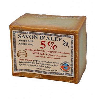 savon alep de trésor d'orient 5% d'huile de baie de laurier et 50% d'huile d'olive-stock en suisse